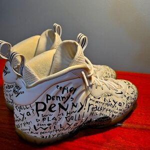 Nike Penny Foamposite Sneakers - White and Black